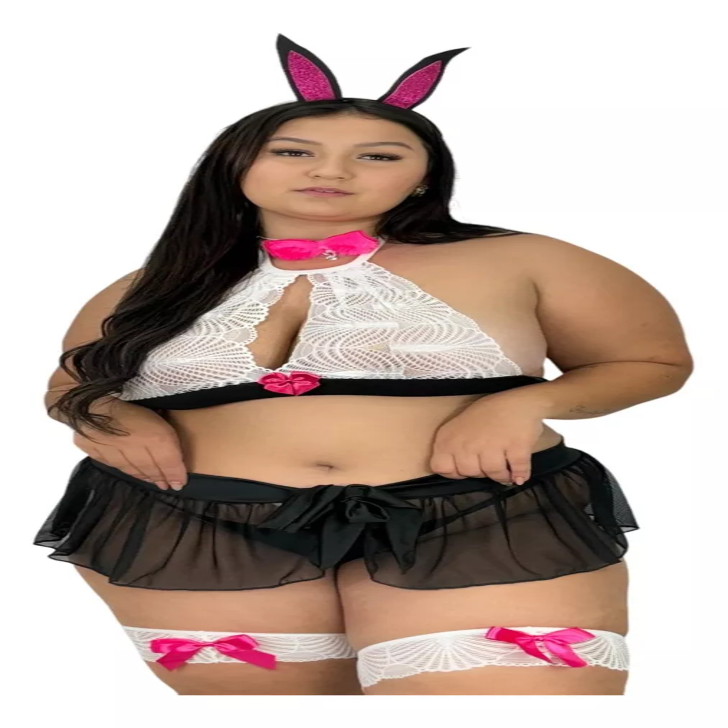 Fantasia Sexy Luxo Plus Size Coelha PlayBoy Pink