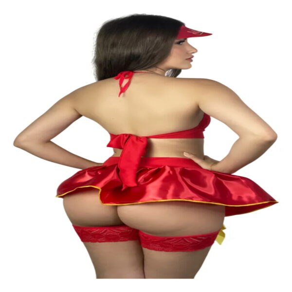 Fantasia Sexy Luxo Bombeira Vem Apagar Meu Fogo - Imagem 2