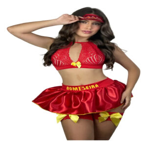 Fantasia Sexy Luxo Bombeira Vem Apagar Meu Fogo