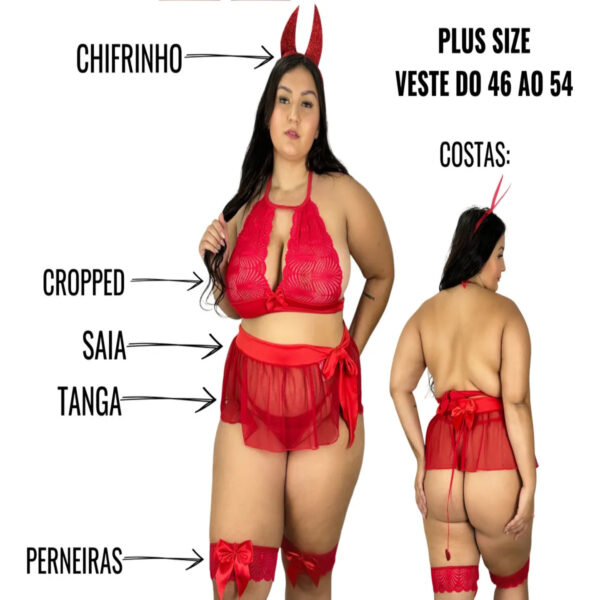 Fantasia Sexy Luxo Plus Size Diabinha - Imagem 3