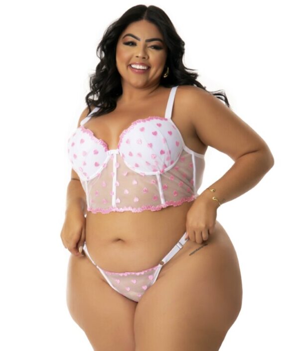 Conjunto Sexy Plus Size em Tule Desenhado - Britney - Imagem 2