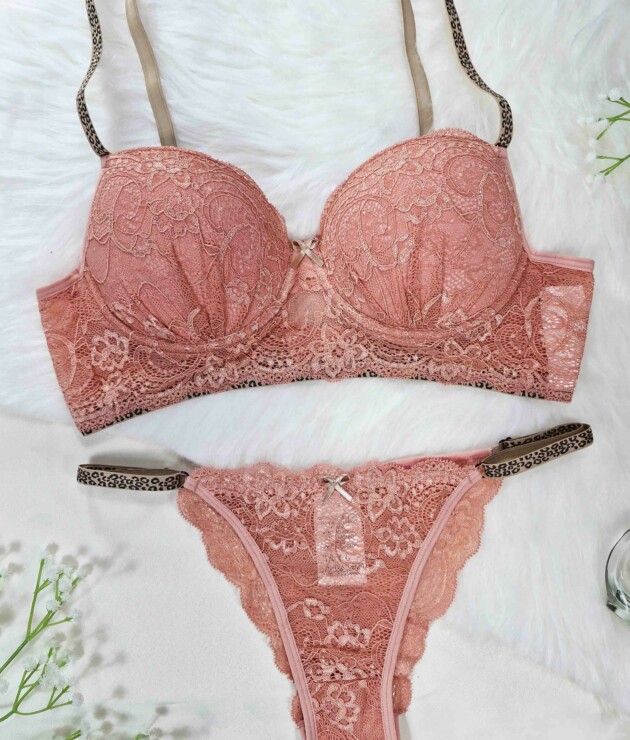 Conjunto de Bojo com Renda e Alça Animal Print - Marileia - Romance