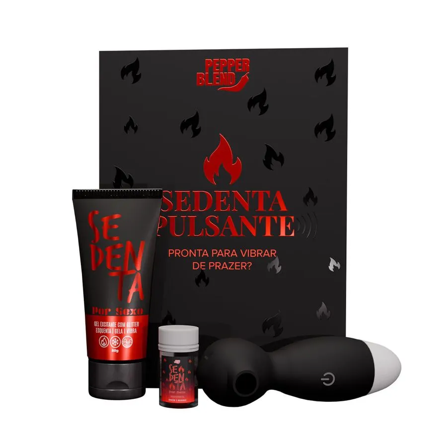 Kit Sedenta Pulsante com Estimulador de Clitóris Sedenta por Sexo e Pepper Ball Pepper Blend