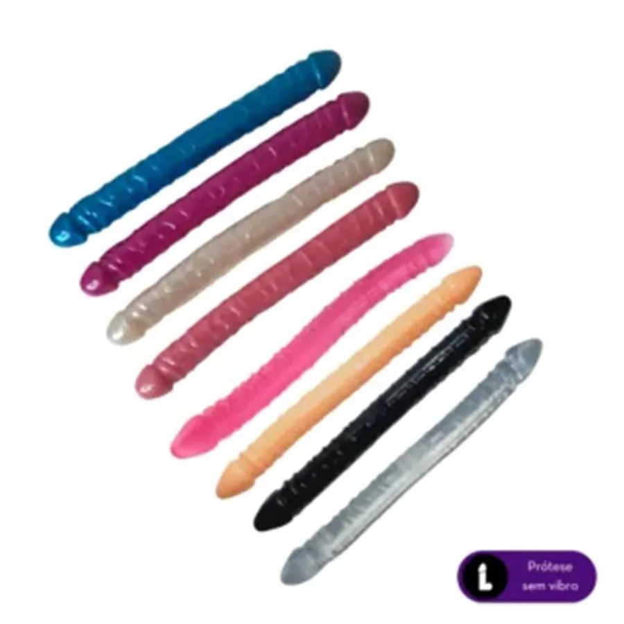 Prótese Peniana Dupla Long em Silicone 34x3,3cm Me Ame Sex Toys