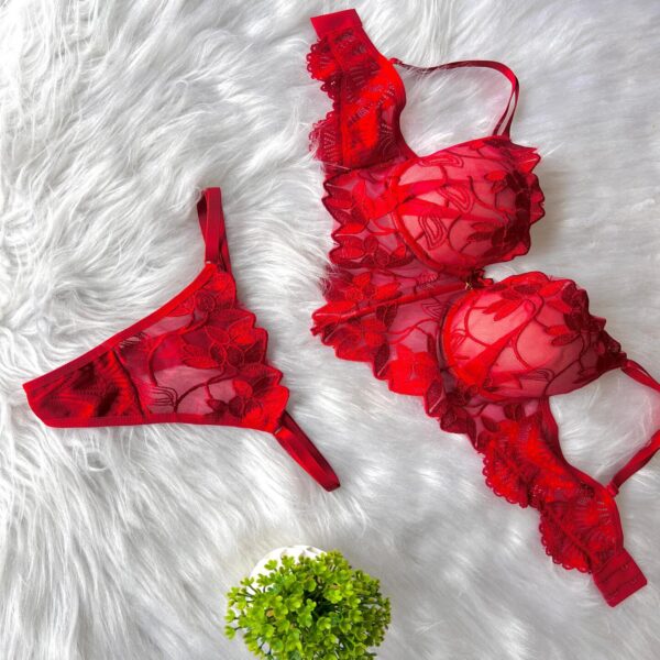 Conjunto Flowers Com Bojo Luxo D´Lingerie - Imagem 2
