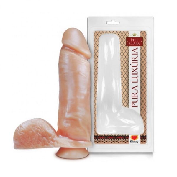 Pênis Realístico Com Escroto E Ventosa 20X4,7Cm Sexy Fantasy