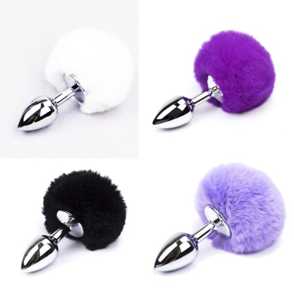 Plug Anal Em Metal Pompom Pequeno - Imagem 3