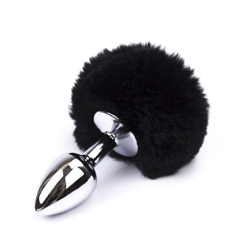 Plug Anal Em Metal Pompom Pequeno